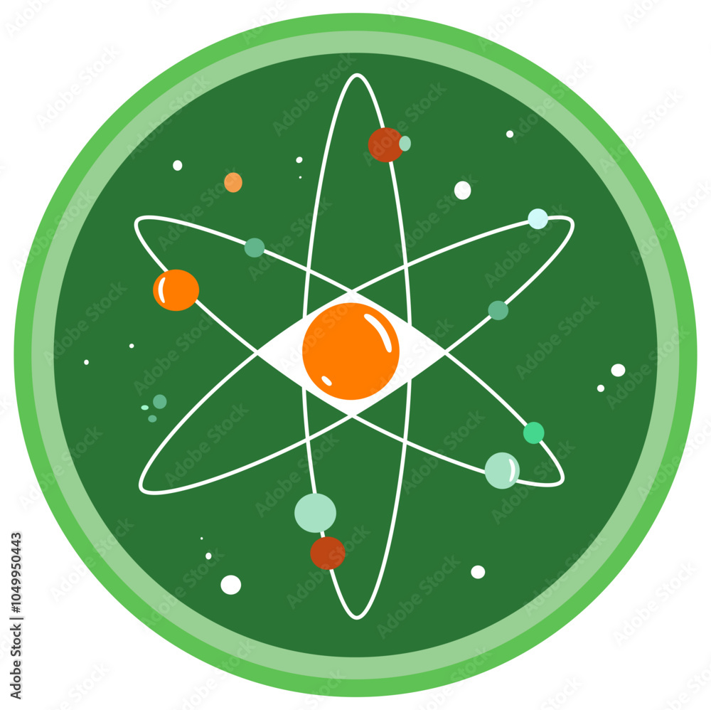 vector cartoon planetary atom model Stock Vector | Adobe Stock