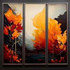 Wall Mural - abstract geometric background with autmn