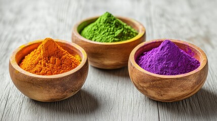 Poster - Colorful Bowls of Natural Powdered Spices and Herbs