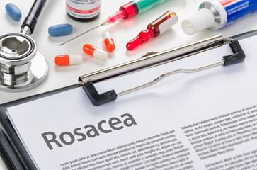 Wall Mural - Rosacea written on a clipboard