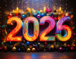 © Galeno - vibrant colorful text decorates new year displays design celebrations