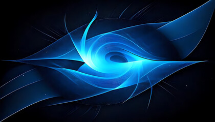 glowing blue abstract shape fills dark grainy black background futuristic texture bold colors striking design effect