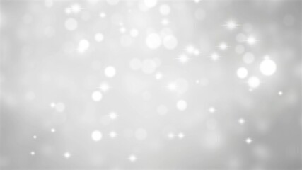 Wall Mural - white christmas background with shiny star lights and soft bokeh light animation, empty template for