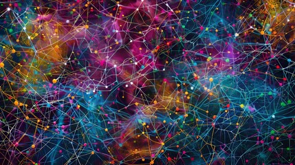 Wall Mural - vibrant neurons interconnected symbolizing dynamic data flow in modern technology and intelligence