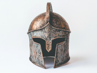 Detailed Close-Up of an Ancient Greek Soldier's Helmet