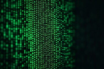 cascading green matrix code on black background, symbolizing active data surveillance and monitoring