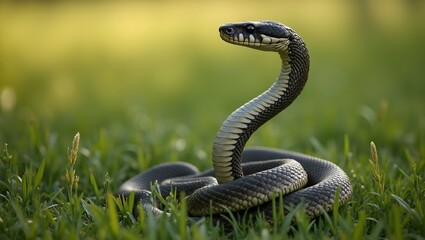 Symbolic image of a snake shedding skin in tall grass representing renewal and transformation