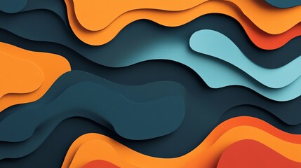 An abstract, colorful background with wavy shapes.