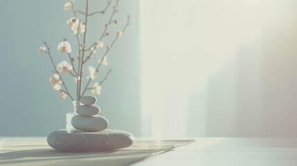 Poster - A serene scene of a patient undergoing a relaxation therapy session with a focus on soothing ambiance and therapeutic techniques, set against a calming, softly lit environment