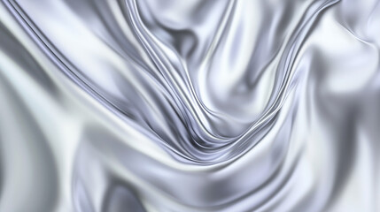 Fluid Metallic Silver Swirl With Reflective Highlights And Smooth Textures