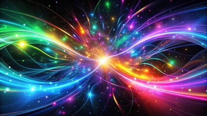 Wall Mural - abstract cosmic dance of light and energy, embracing the universe with infinite loops of colorful br