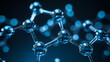 © Shahazadi - Detailed close-up of molecular structure showcasing blue atoms on a dark background