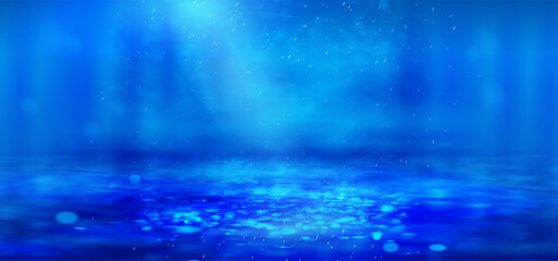 Wall Mural - Abstract blue shiny background. It's like naturally soft rain. Vector.