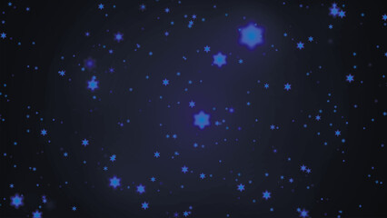 Wall Mural - abstract starry background. warm blue stars texture animation on dark background. twinkling starry n