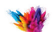 © Kanchana - colorful pigment powder, explosion of colored powder exploding isolated on white background