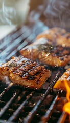 Grilling fresh fish  a close up of deliciously charred edges and glazed perfection outdoors