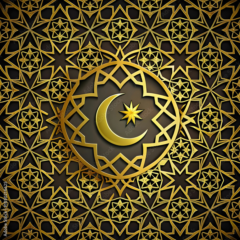 islamic pattern black gold background Stock Illustration | Adobe Stock