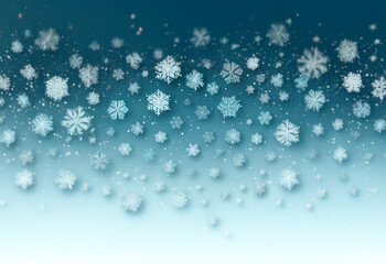 Canvas Print - a blue gradient background with white snowflakes falling from the top.
