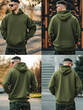 © Bayu - Hoodie Mockup - A man wearing an olive green hoodie poses outdoors in various angles.