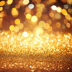 Wall Mural - golden background glitter bokeh and color lights