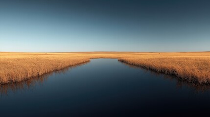 Expansive Savanna Landscape with Calm Waters