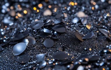 Black Glitter Texture: A Shiny and Sparkly Background, digital luxury elegant modern background for product placement