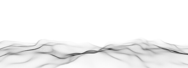 Wall Mural - light cyberspace in digital background. abstract technology white wave with motion dots and line. co
