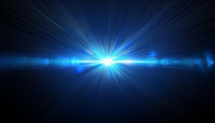 background of blue and bright lens flare lights abstract image