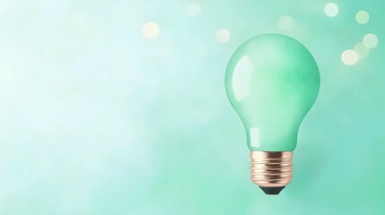 Aufkleber - Vibrant Watercolor Depiction of a Glowing Light Bulb Symbolizing a Creative Marketing Idea with Subtle Green Tones and Delicate Bokeh Lighting in the Background