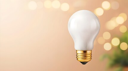 Poster - Watercolor light bulb surrounded by soft warm bokeh lights symbolizing marketing genius innovation and alternative energy solutions  Conceptual creative visual metaphor for illumination