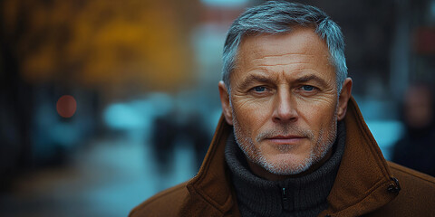 Portrait of an adult man on the street