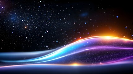 Leinwandbilder - Futuristic abstract design with glowing gradient shapes in vibrant purple and blue set against a dark grainy background with black noise textures for bold and captivating covers or designs