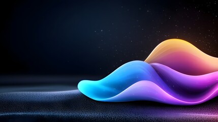 Leinwandbilder - Futuristic abstract design with glowing gradient shapes in vibrant purple and blue set against a dark grainy background with black noise textures for bold modern covers and designs