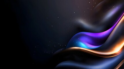 Leinwandbilder - Vibrant glowing geometric shapes and forms set against a dark textured abstract background with a subtle noise effect