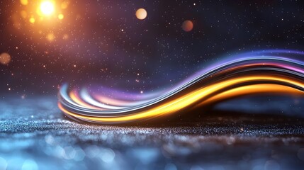 Fototapete - Mesmerizing and dynamic color gradient effect flowing across a dark grainy background with noise textures perfect for creating visually striking posters banners and other creative designs