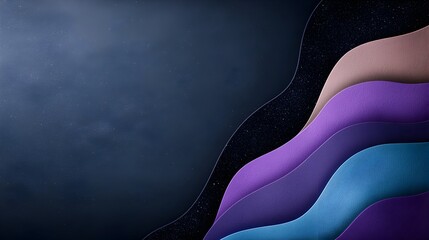 Moody gradient shapes in dark purple and blue hues highlighted with glowing effects and black noise textures for a visually striking modern and futuristic banner or cover design