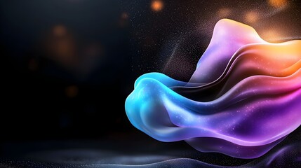 Aufkleber - Mesmerizing glowing gradient shapes in vibrant shades of purple blue and black set against a captivating grainy noise textured background perfect for futuristic and contemporary poster designs
