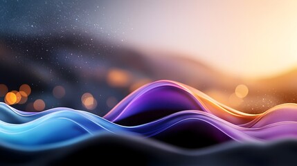 Leinwandbilder - Abstract glowing gradient shapes in vibrant purple blue and black set against a grainy noise textured background perfect for futuristic poster designs and digital artwork