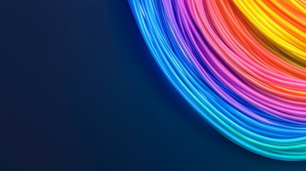 Fototapete - Breathtaking close up image showcasing the mesmerizing glow and intricate patterns of fiber optic strands in a vibrant spectrum of colors