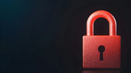 Poster - Sleek Digital Lock Symbol in Futuristic Holographic Interface Representing Secure Network Technology with Advanced Tech Protocols and Cyber Protection