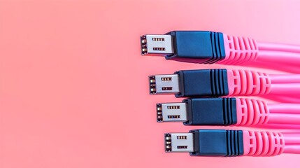 Poster - A close up view of glowing RJ45 Ethernet cables adorned with dynamic LED lights highlighting the futuristic and captivating aesthetic of modern network equipment and digital infrastructure