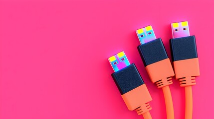 Aufkleber - Vibrant Ethernet Cables with Glowing RJ45 Connectors   Close up Technology Hardware Details Showcasing the Intricate Tech Components and Futuristic Connectivity Concepts
