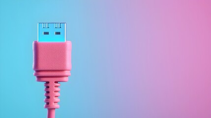 Leinwandbilder - Close up of a vibrant blue glowing RJ45 ethernet cable connector capturing the fine details of the connector pins and light trails representing high speed data flow and digital technology