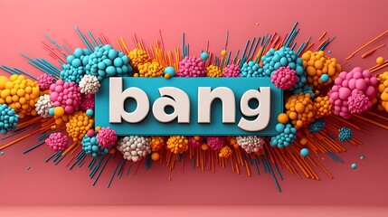 Aufkleber - Explosive 3D comic book inspired text with bold dynamic typography and a vibrant background filled with colorful energy bursts motion lines and a powerful impactful visual effect