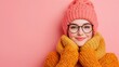 © Srinard - Warm and Welcoming Woman in Eyeglasses Framing a Heart Symbol with Her Hands Close up Shot Focusing on Her Thoughtful and Serene Facial Expression