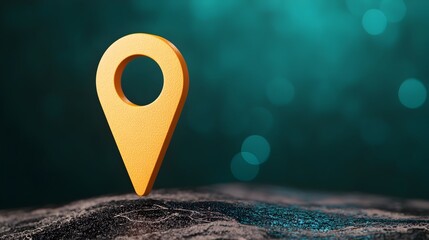 Aufkleber - Glowing blue map pin highlighting a location as part of a futuristic global navigation and connectivity concept  Close up view with soft illuminating light and digital technology elements