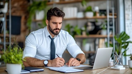 Poster - of a Businessman Placing a Tick on a Task Checklist Representing the Concept of Completion Achievement and Project Success Within a Deadline