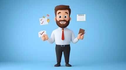Aufkleber - of a businessman approving a completed task list with checkmarks symbolizing achievement deadline completion and the successful conclusion of a project or workflow