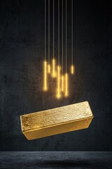 Gold bar being lifted by a graph, symbolizing wealth as a key driver in business