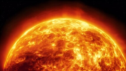 Wall Mural - highlights solar atmosphere realistic visuals sun's surface complete flares black background providi